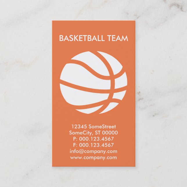 Carte De Visite activité de basket-ball sur mesure (Devant)