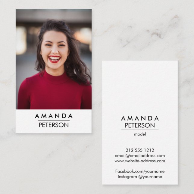 Carte De Visite Actor Modèles Dancer Photo (Devant / Derrière)