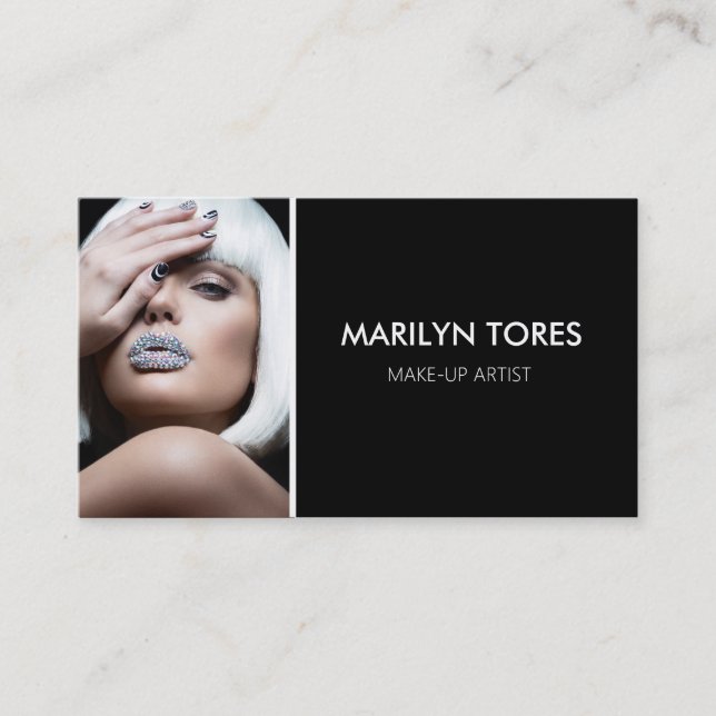 Carte De Visite Actrice-coiffeuse-modèle de casque moderne (Devant)