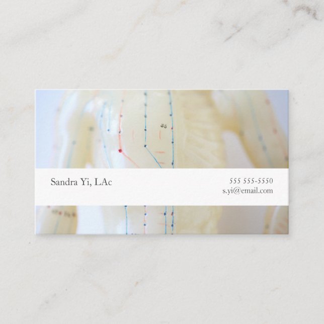 Carte De Visite Acupuncture torse et bras avec champ de texte (Devant)