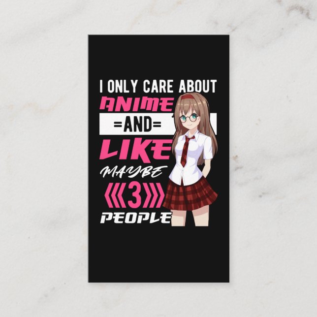 Carte De Visite Addicité Anime Girl Otaku Cute Manga (Devant)