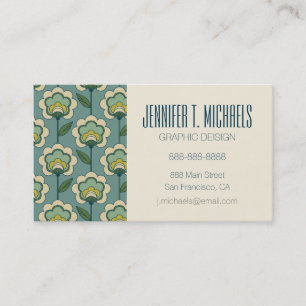 Carte De Visite Additionnez votre   nommé Teal et motif floral