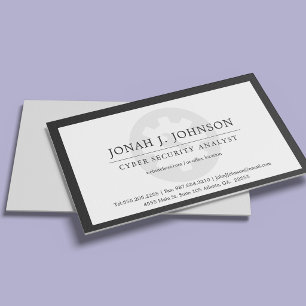 Carte De Visite Administrateur Réseau Style Minimal BW Blk Bdr