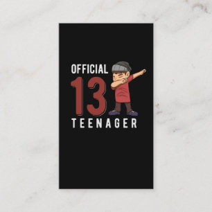 Carte De Visite Adolescent officiel Dabbing Enfant 13e anniversair