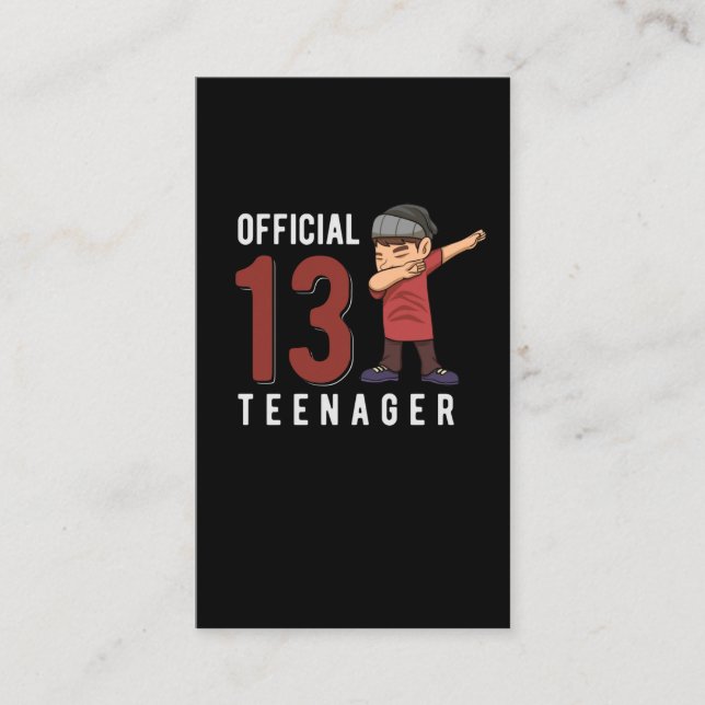 Carte De Visite Adolescent officiel Dabbing Enfant 13e anniversair (Devant)