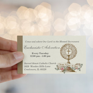 Carte De Visite Adoration eucharistique catholique Prière Jésus