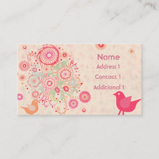 Carte De Visite Affaires assez florales (Devant)