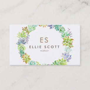 Carte De Visite Affaires audacieuses succulentes du jardin  