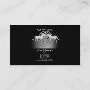 Carte De Visite Affaires celtiques de cheval lançant l'argent noir