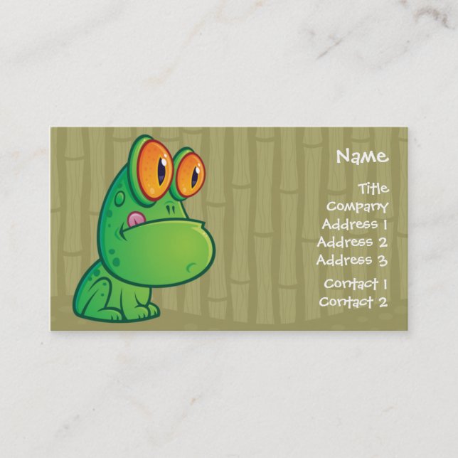 Carte De Visite Affaires Crad de grenouille de bande dessinée (Devant)