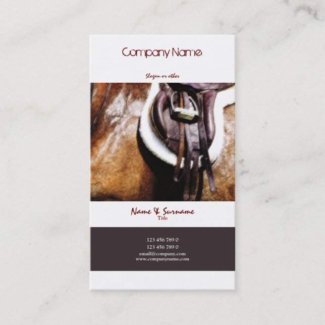 Carte De Visite Affaires de cheval lançant l'art équestre (Devant)