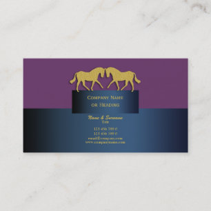 Carte De Visite Affaires de cheval lançant le pourpre bleu d'or