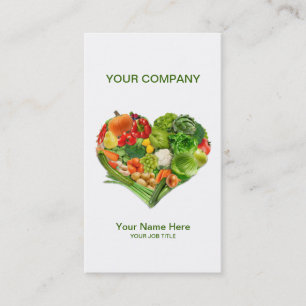 Carte De Visite Affaires de coeur de légumes fruits
