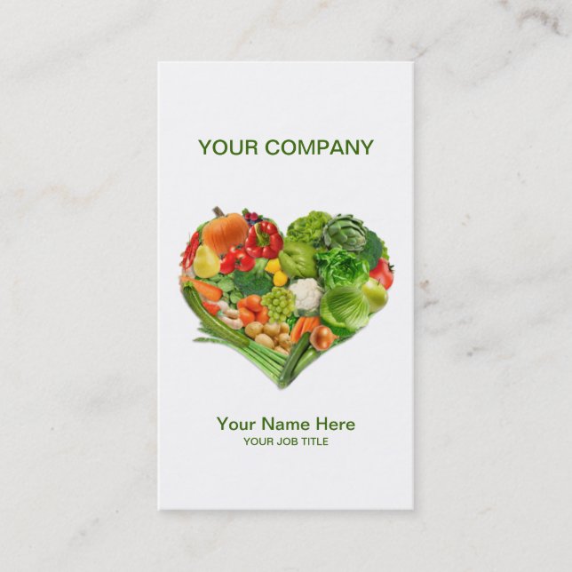 Carte De Visite Affaires de coeur de légumes fruits (Devant)