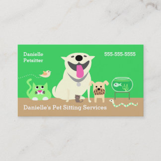 Carte De Visite Affaires de gardes d'enfants d'animal familier