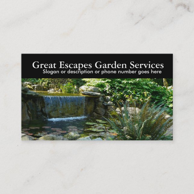 Carte De Visite Affaires de jardinage de paysagiste de l'eau de (Devant)