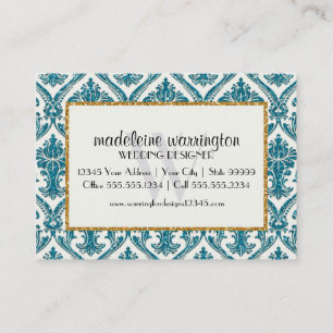 Carte De Visite Affaires florales de motif de damassé de parties