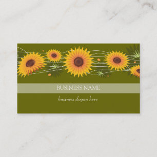 Carte De Visite Affaires foncées d'arrière - plan de tournesols