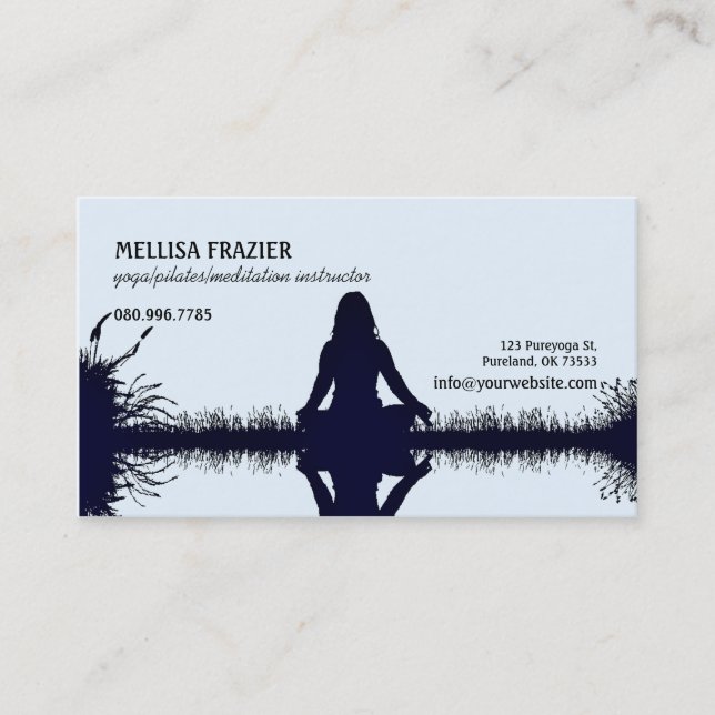 Carte De Visite Affaires/instructeur de méditation de Pilates de (Devant)