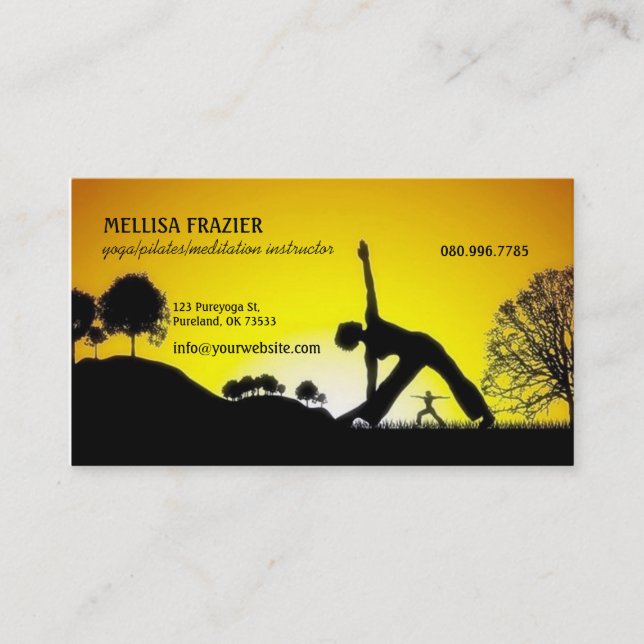 Carte De Visite Affaires/instructeur de méditation de Pilates de (Devant)