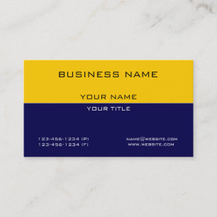 Carte De Visite Affaires jaunes professionnelles modernes de bleu
