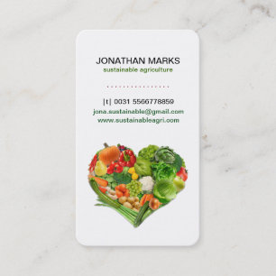 Carte De Visite Affaires saines de coeur de légumes fruits