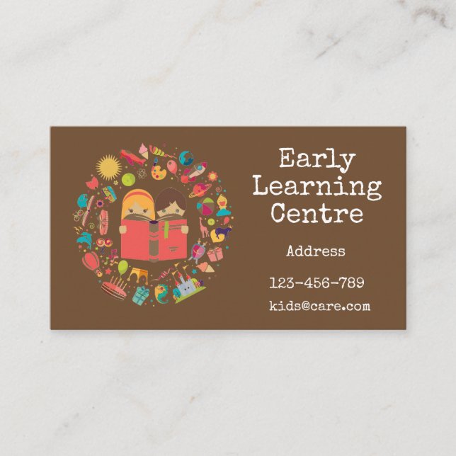 Carte De Visite Affaires tôt de garde de centre d'étude (Devant)
