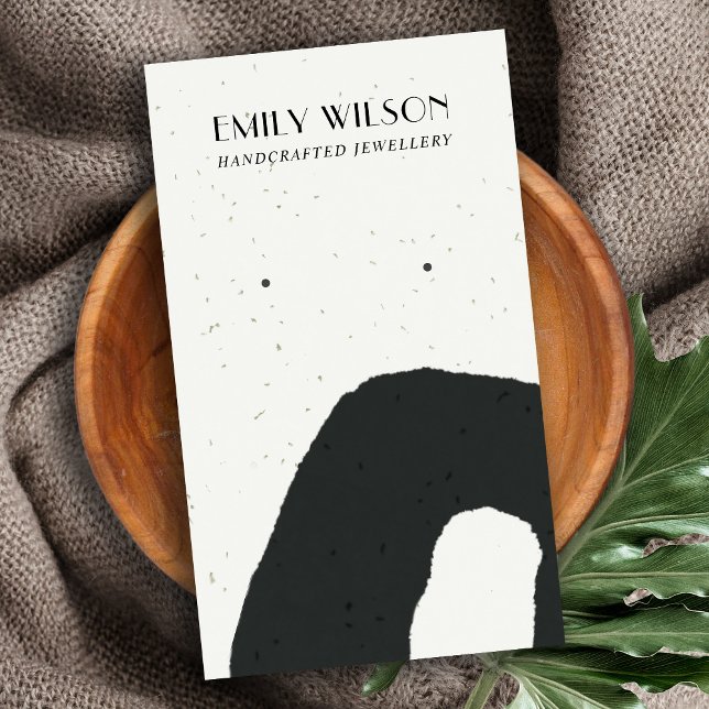 CARTE DE VISITE AFFICHAGE ABSTRAIT CÉRAMIQUE NOIR BLANC ÉQUIPÉ (Créateur téléchargé)