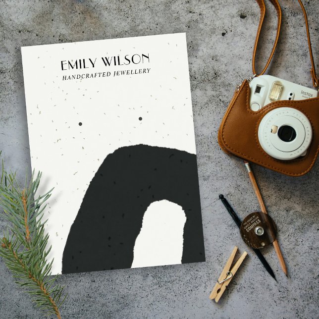 CARTE DE VISITE AFFICHAGE ABSTRAIT CÉRAMIQUE NOIR BLANC ÉQUIPÉ (Créateur téléchargé)