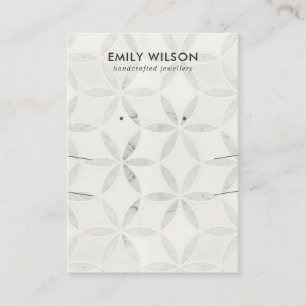 CARTE DE VISITE AFFICHAGE DE L'ÉCRAN FLORAL BLANC LONG DE LA COUCH