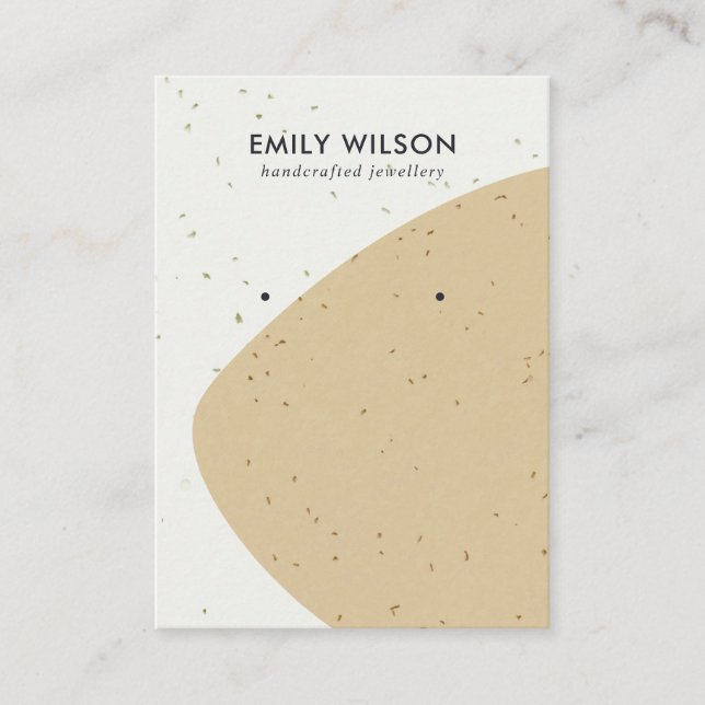 CARTE DE VISITE AFFICHAGE D'ÉTIQUETTE D'OCRE CÉRAMIQUE ABSTRAITE (Devant)