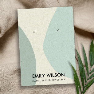 CARTE DE VISITE AFFICHAGE D'OBSERVATION D'ART BLEU AQUA ABSTRAIT M