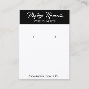 Carte De Visite Affichage minimaliste de l'oreille noire blanche Q