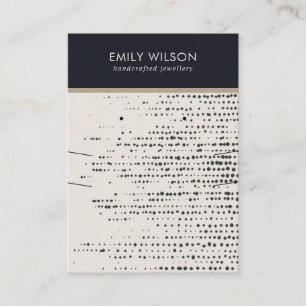 CARTE DE VISITE AFFICHAGE RÉTRO BLACK WHITE DOTS NECKLACE EARRING