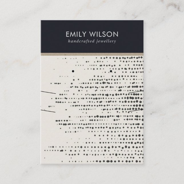 CARTE DE VISITE AFFICHAGE RÉTRO BLACK WHITE DOTS NECKLACE EARRING (Devant)