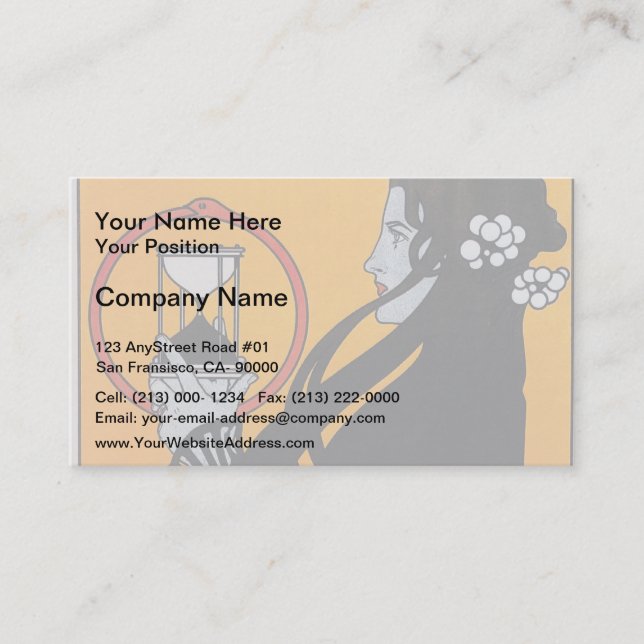 Carte De Visite Affiche de Koloman Moser- pour le calendrier de (Devant)