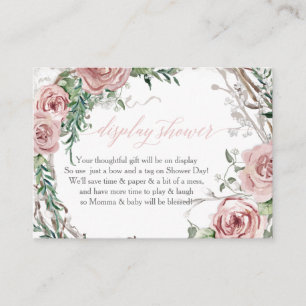 Carte De Visite Afficher Boho Boho Blush Rose Wreath