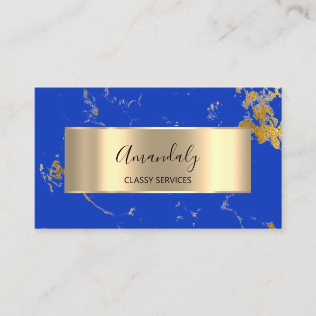 Carte De Visite Affiliation Marketing Consulting Gold Blue Marble (Devant)