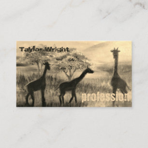 Carte De Visite Afrique peinte Animaux Nature Artiste Entraîneur 