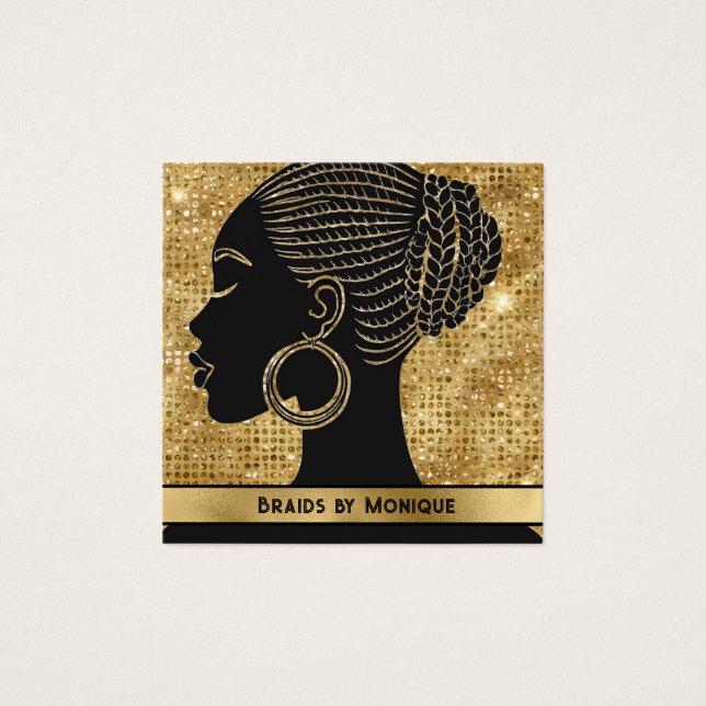 Carte de visite Afro-américain Afro Hair Braider (Devant)