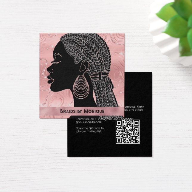 Carte de visite Afro-américain Afro Hair Braider (Bureau)