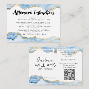 Carte De Visite agate d'or bleu Lash Eyelash Extensions