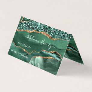 Carte De Visite Agate Green Parties scintillant or Marbre Design m