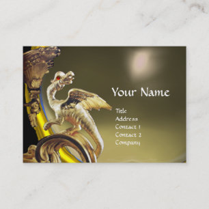 Carte De Visite AGATE GRIS DRAGON D'OR Monogramme