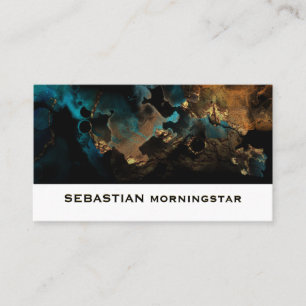 Carte De Visite Agate Liquide Aqua Bronze Gras