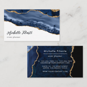 Carte de visite Agate Navy et Or
