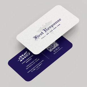 Carte De Visite Agence de première intervention minimale bleu fonc