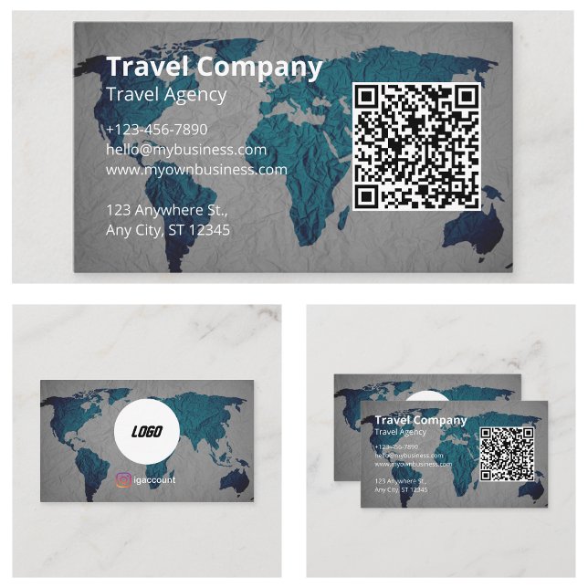 Carte De Visite Agence de Voyage (Travel Agency Company Business Cards)