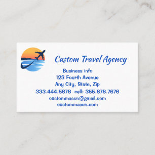 Carte De Visite Agence de Voyage Personnalisée Croisières Vacances