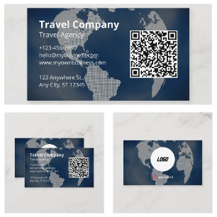 Carte De Visite Agence de voyages professionnelle code QR